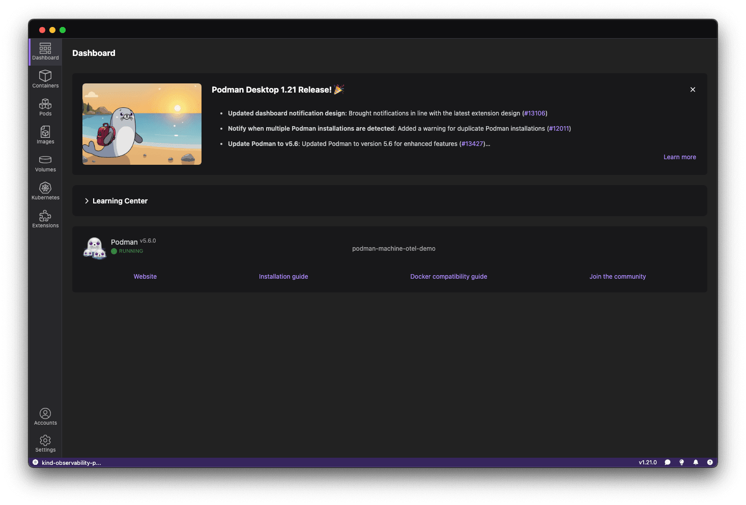 Podman Desktop on macOS